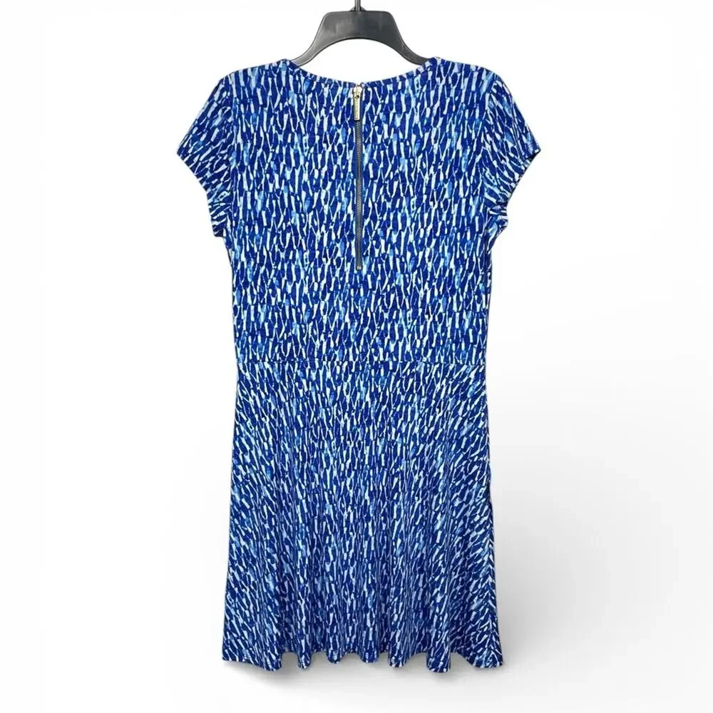 Michael Kors Blue and White fit and flare dress Medium